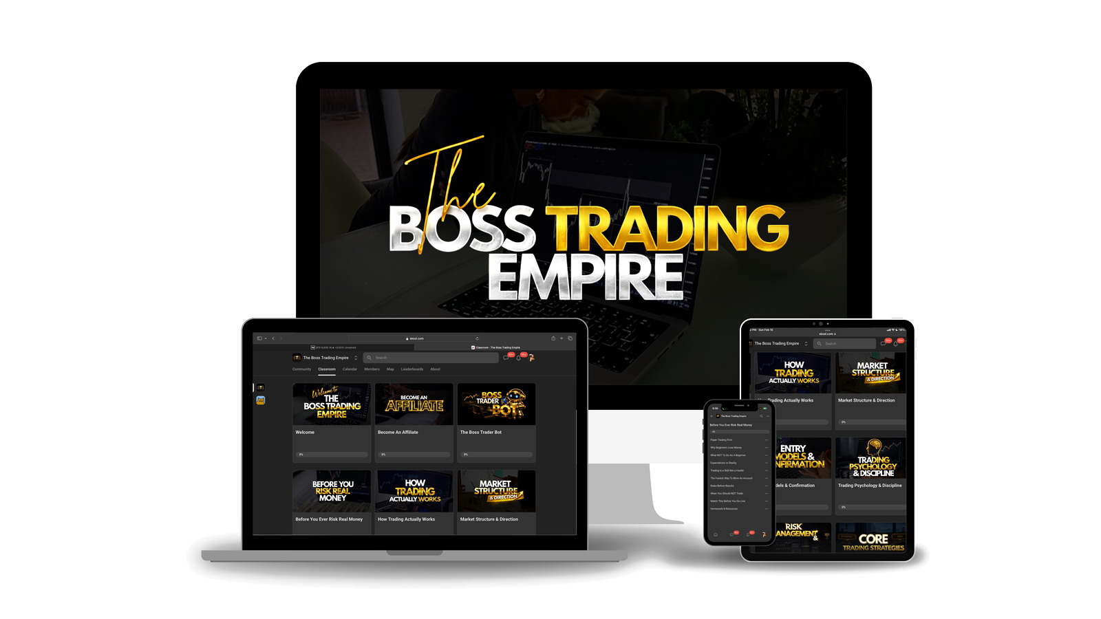 The Boss Trading Empire on desktop, tablet, and mobile